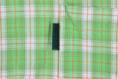 Mens Plaid Shirt Short Sleeve Button Up