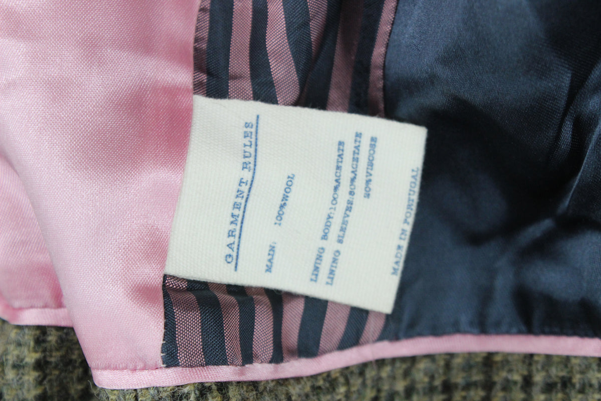 Womens Tweed Blazer Made In Portugal Herringbone