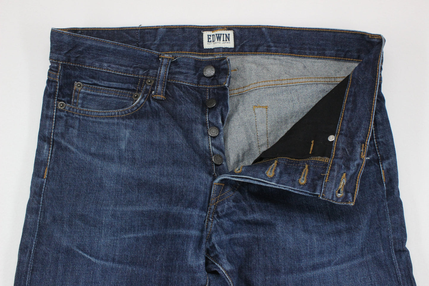 Mens Jeans Ed-75 Slim Fit Button Fly