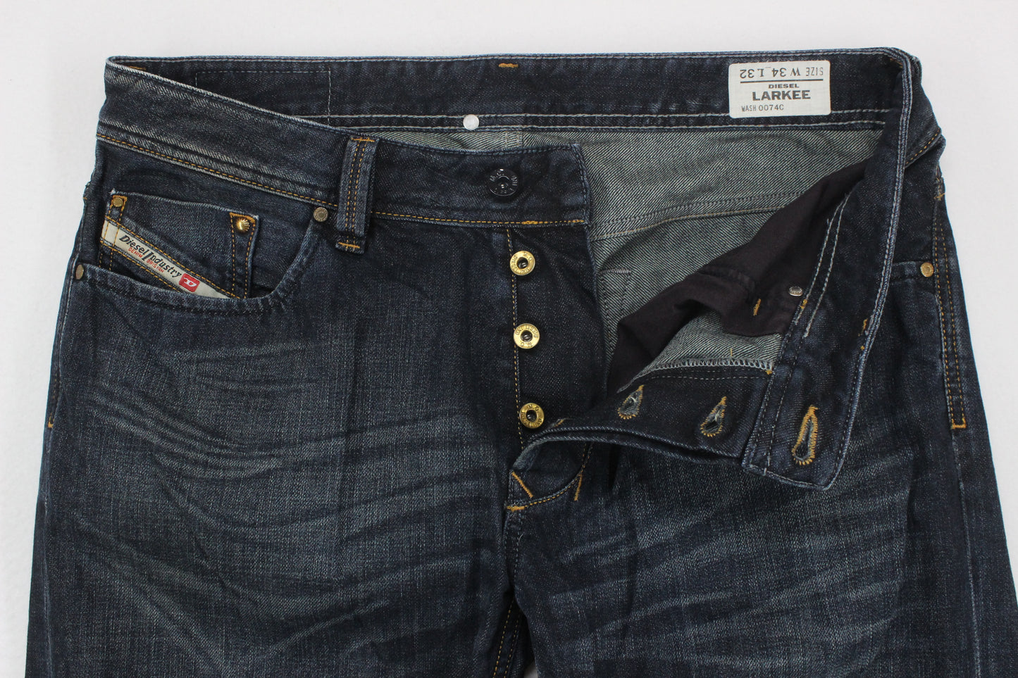 Mens Larkee Jeans Regular Straight Denim Classic