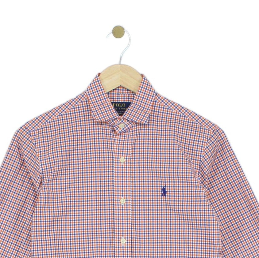 Mens Check Shirt Slim Fit Pattern Button Up