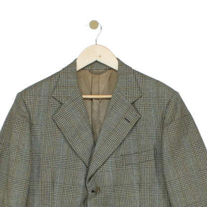 Mens Tweed Blazer Check Tailored Long