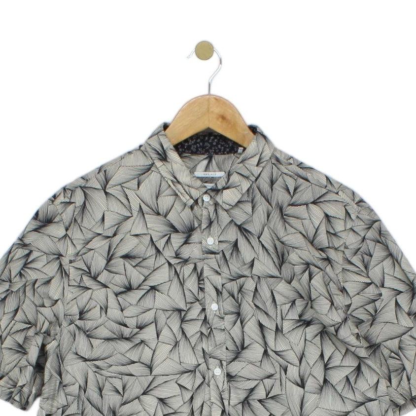 Mens Geometric Shirt Short Sleeve