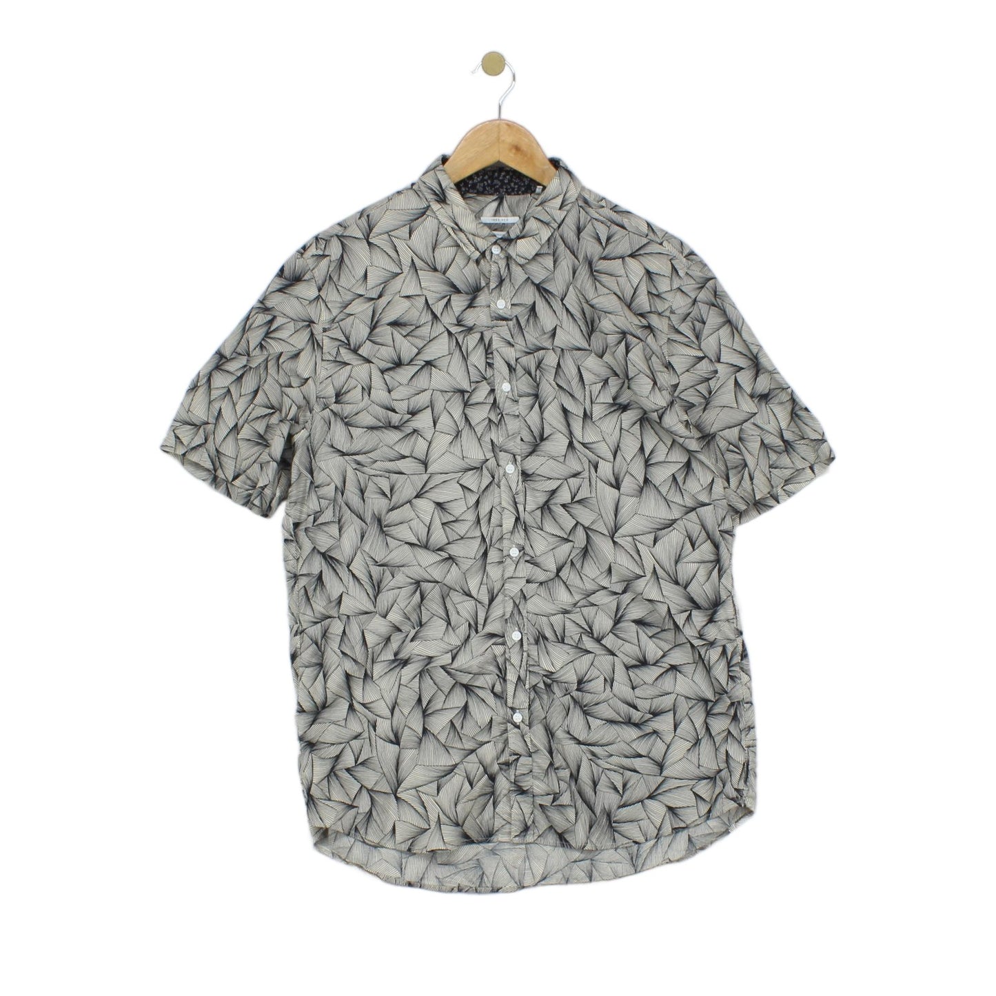 Mens Geometric Shirt Short Sleeve