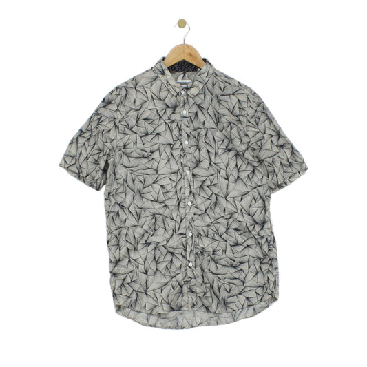 Mens Geometric Shirt Short Sleeve