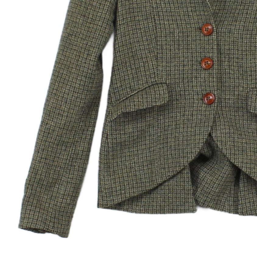 Womens Tweed Blazer Made In Portugal Herringbone