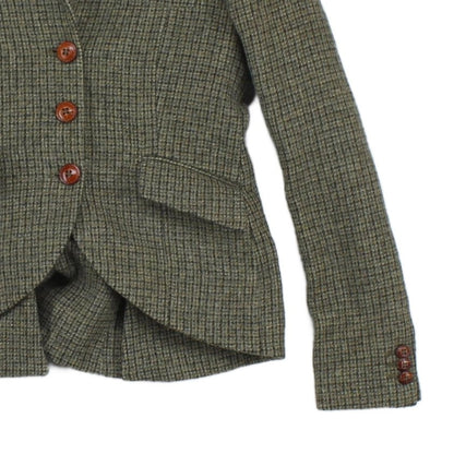 Womens Tweed Blazer Made In Portugal Herringbone