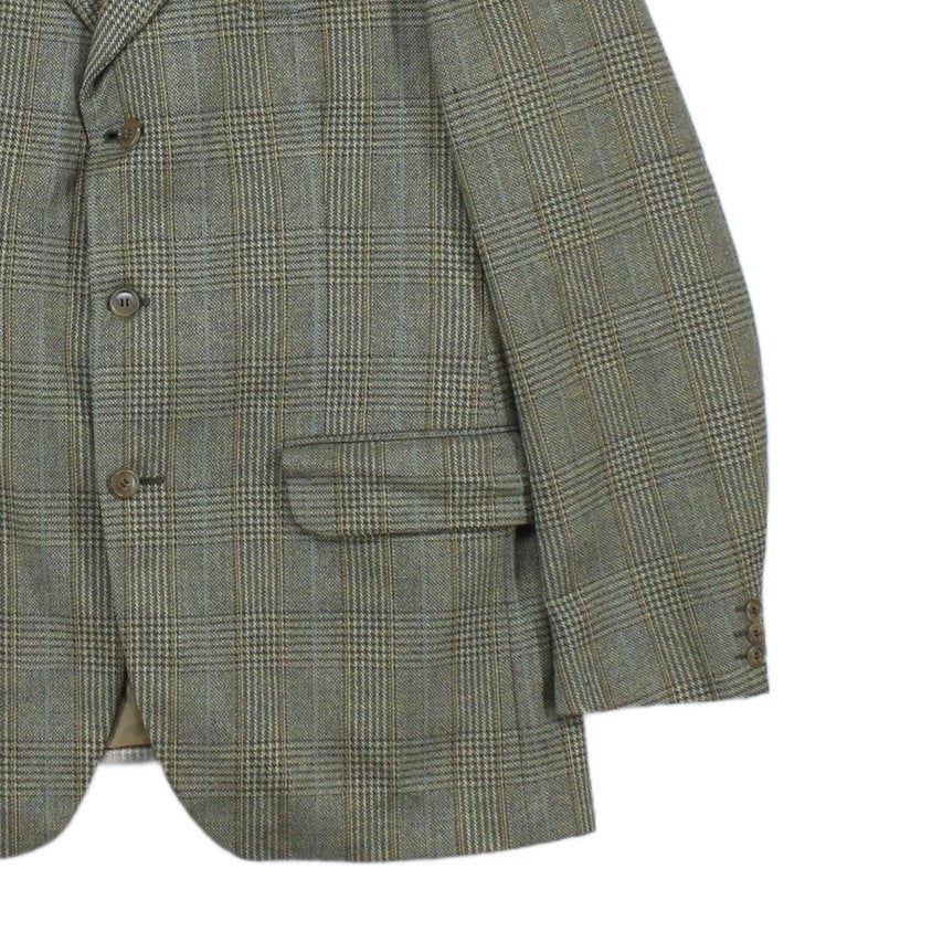 Mens Tweed Blazer Check Tailored Long