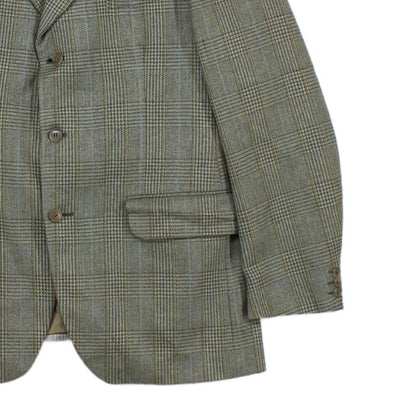 Mens Tweed Blazer Check Tailored Long