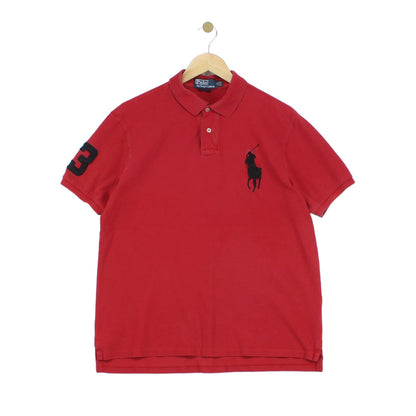 Mens Big Pony Polo Shirt Logo Short Sleeve