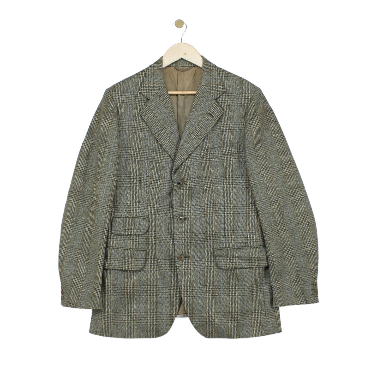 Mens Tweed Blazer Check Tailored Long