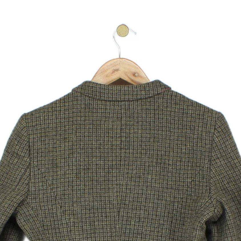 Womens Tweed Blazer Made In Portugal Herringbone