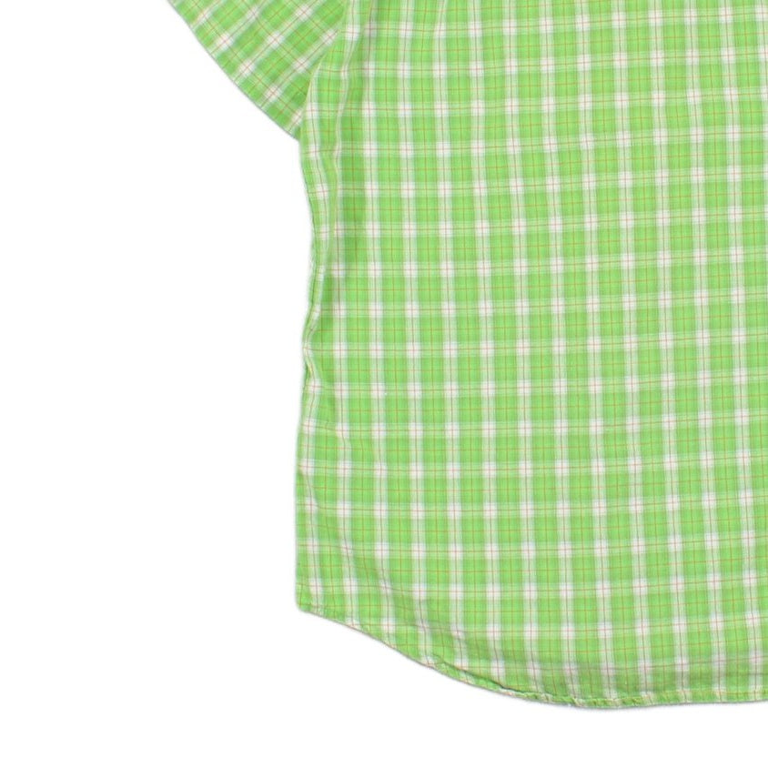 Mens Plaid Shirt Short Sleeve Button Up