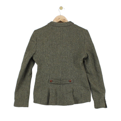 Womens Tweed Blazer Made In Portugal Herringbone
