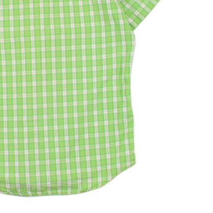 Mens Plaid Shirt Short Sleeve Button Up
