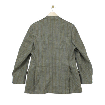 Mens Tweed Blazer Check Tailored Long