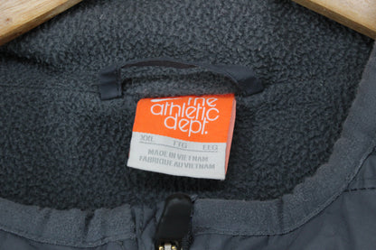 Mens Quilted Jacket Hooded Full Zip Two Tone Fleece Lined