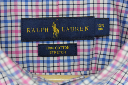 Mens Check Shirt Stretch Button Up