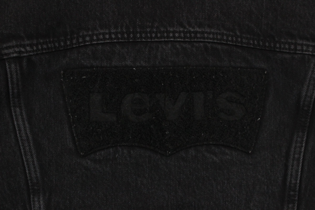 Mens Sherpa Denim Jacket Trucker Snap