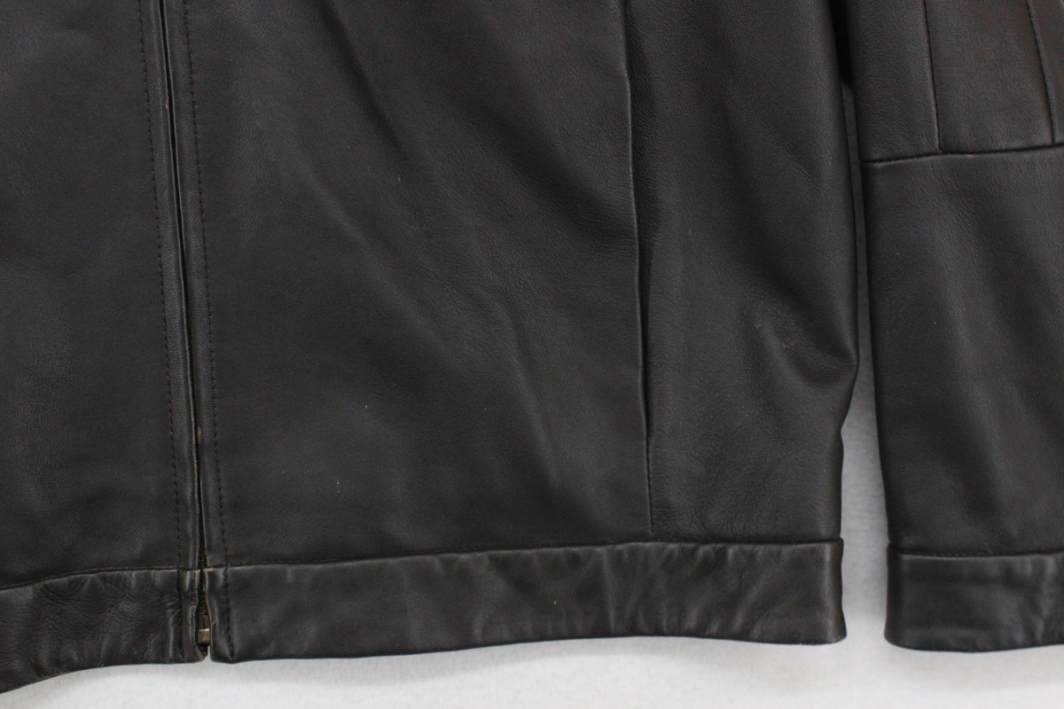 Mens Leather Jacket Full Zip