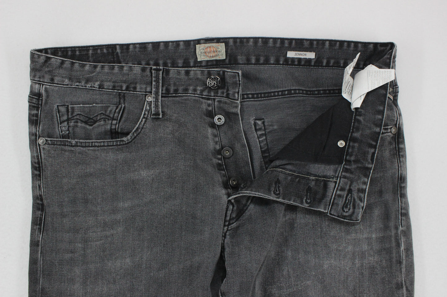 Mens Jennon Jeans Button Fly Denim Stretch