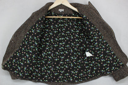 Womens Wool Blazer Floral Embroidered