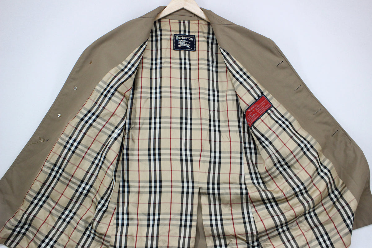 Womens Trench Coat Plaid Lining Classic