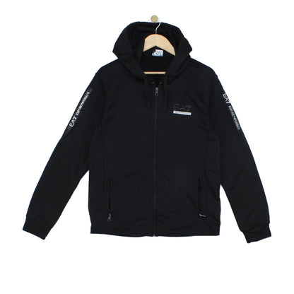 Mens Hoodie Full Zip Logo Sleeve