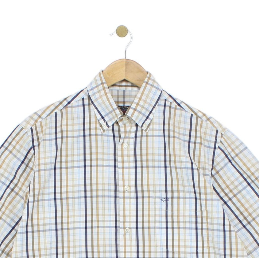 Mens Plaid Shirt Short Sleeve