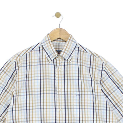 Mens Plaid Shirt Short Sleeve