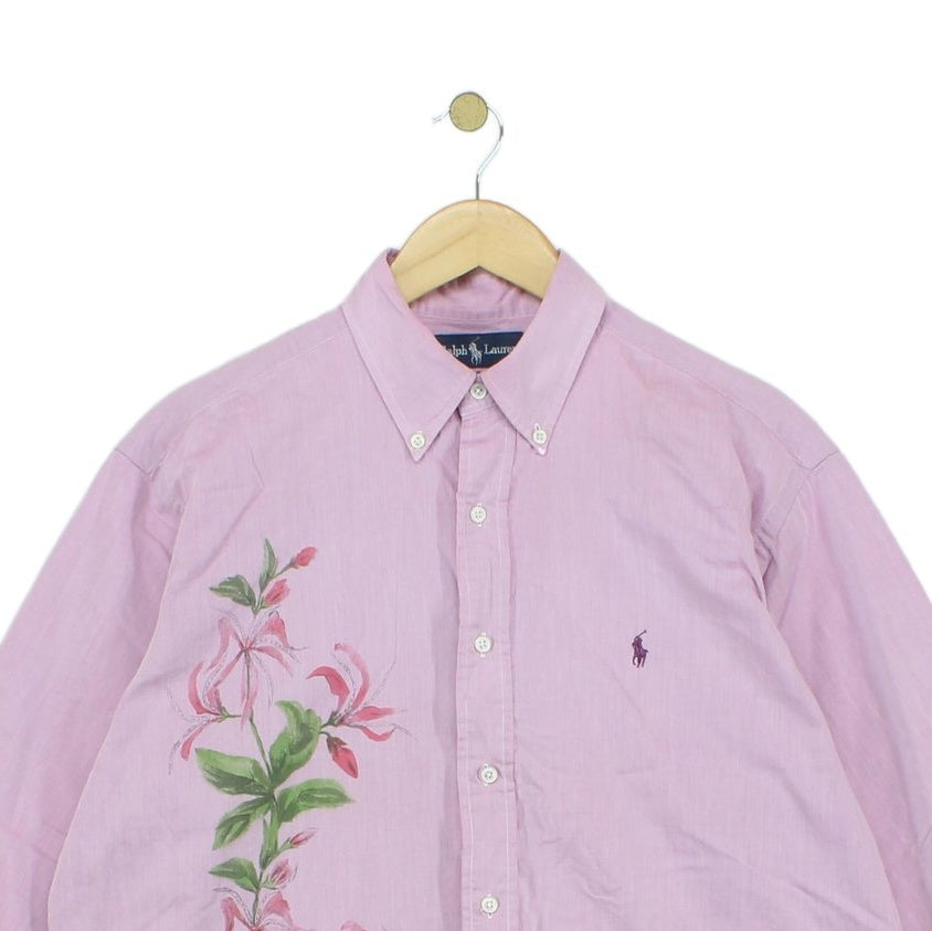 Mens Floral Shirt Yarmouth Long Sleeve Button Down