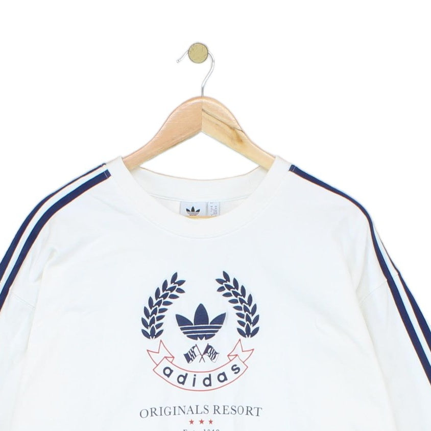 Womens Sweatshirt Embroidered Logo Stripes