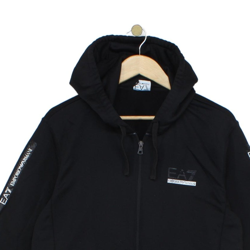 Mens Hoodie Full Zip Logo Sleeve
