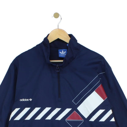 Mens Track Jacket 1/4 Zip Streetwear Logo Retro