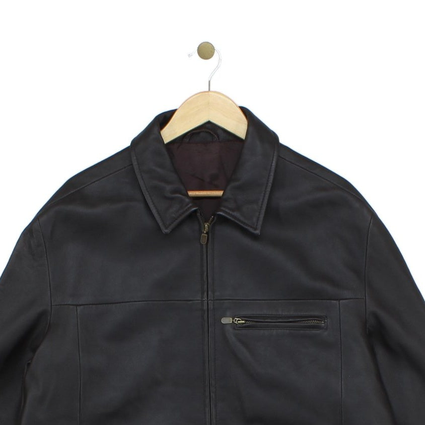 Mens Leather Jacket Full Zip