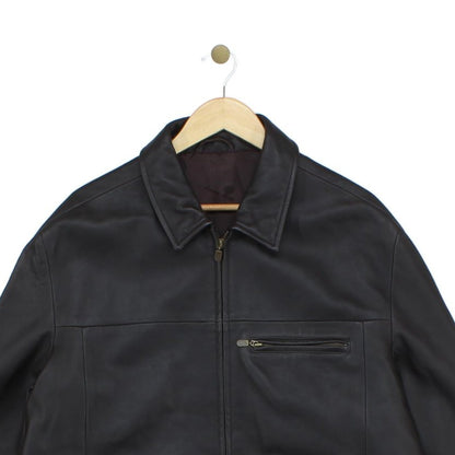 Mens Leather Jacket Full Zip