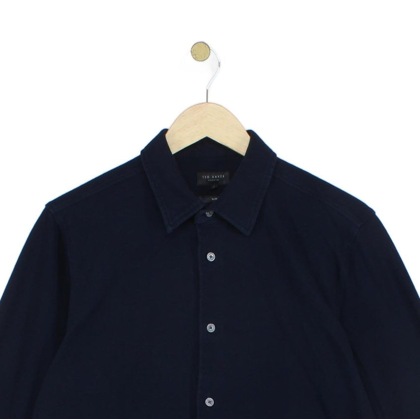 Mens Shirt Slim Long Sleeve Cotton