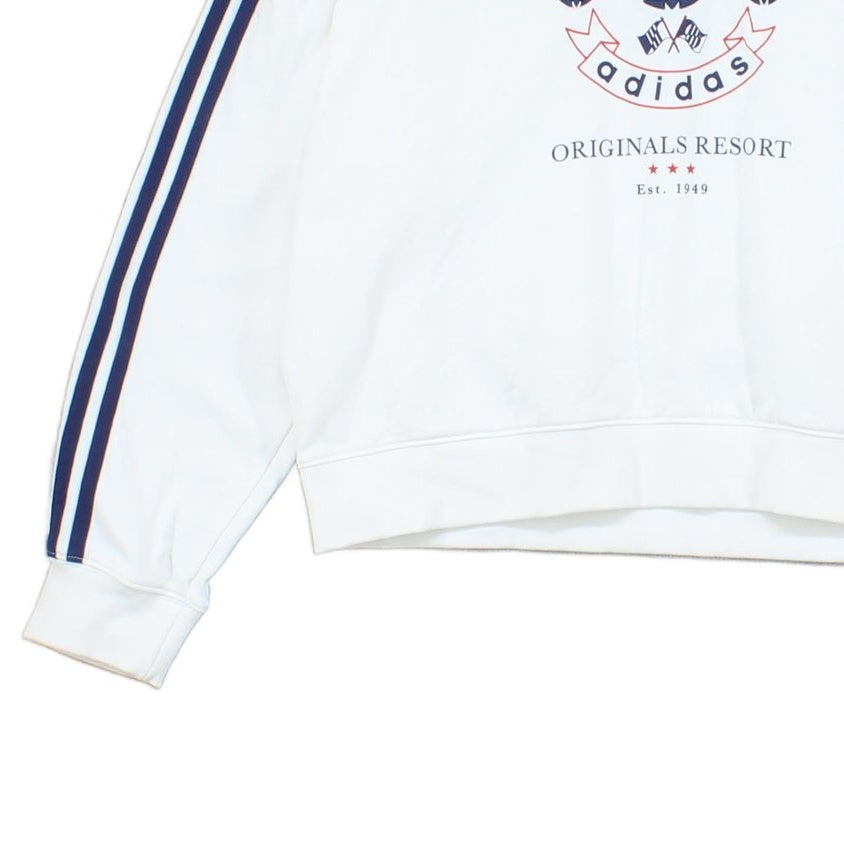 Womens Sweatshirt Embroidered Logo Stripes