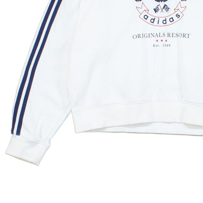 Womens Sweatshirt Embroidered Logo Stripes