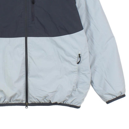 Mens Quilted Jacket Hooded Full Zip Two Tone Fleece Lined