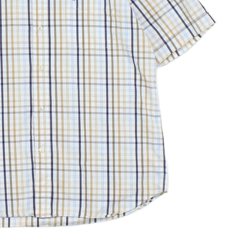 Mens Plaid Shirt Short Sleeve