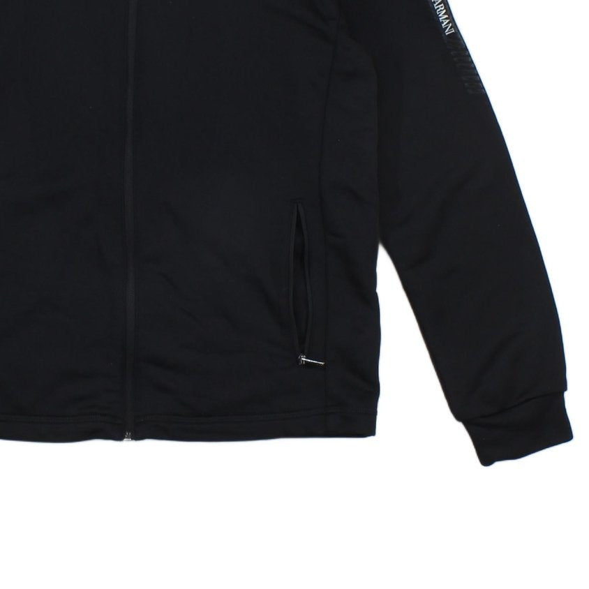 Mens Hoodie Full Zip Logo Sleeve