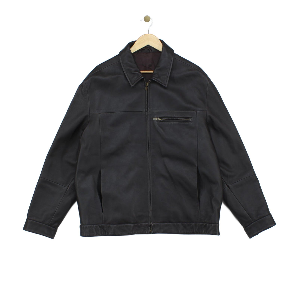 Mens Leather Jacket Full Zip