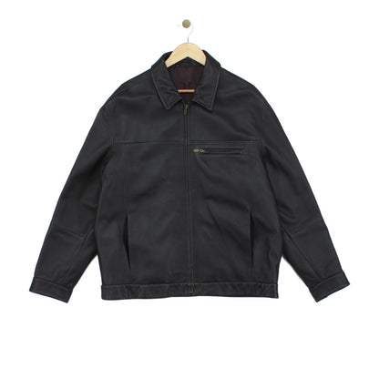 Mens Leather Jacket Full Zip