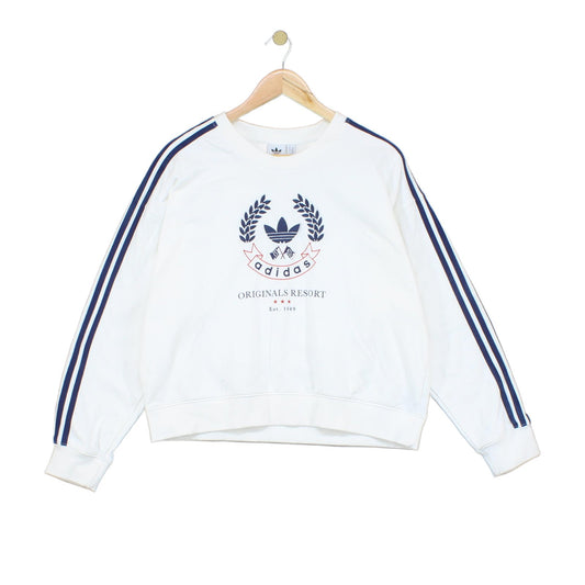 Womens Sweatshirt Embroidered Logo Stripes