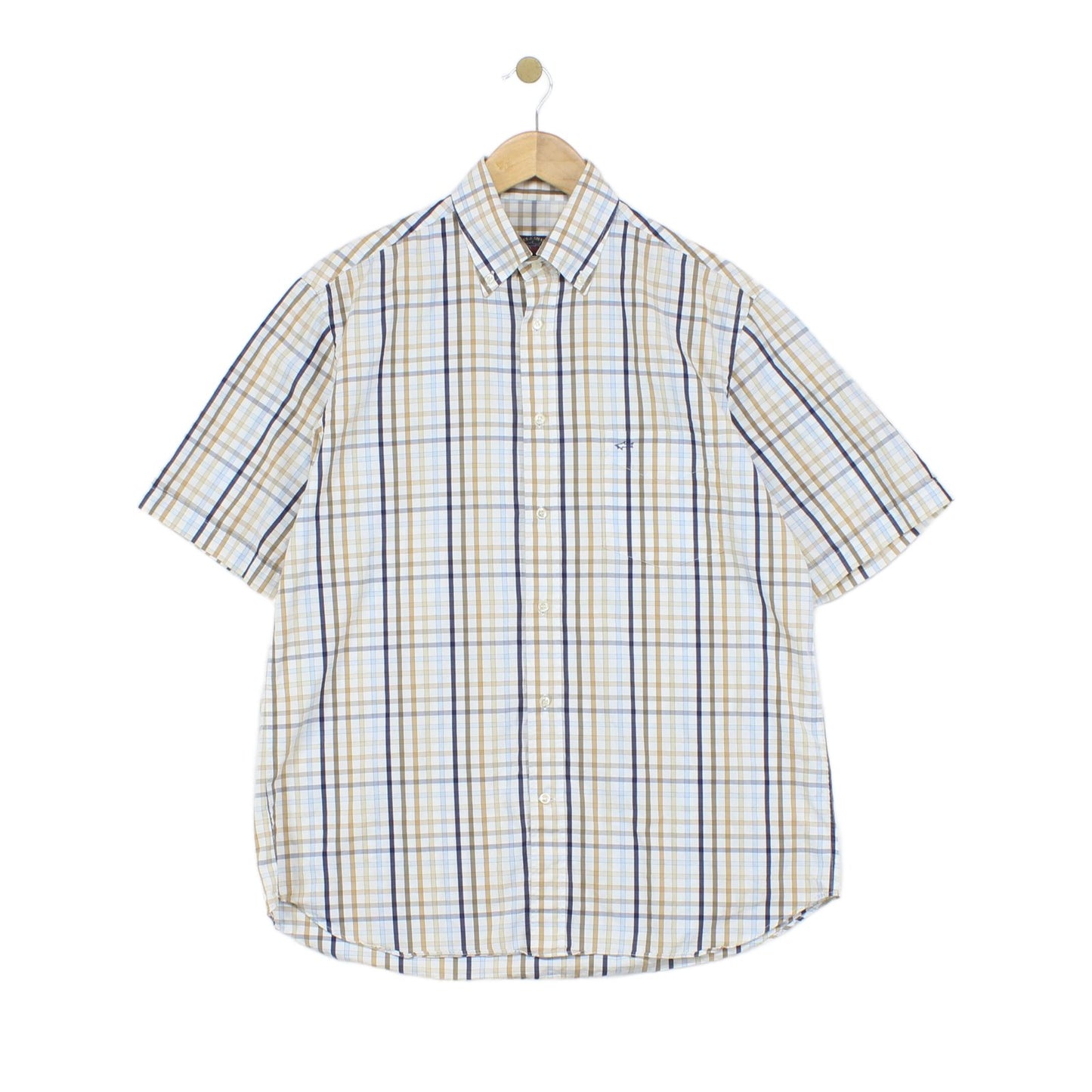 Mens Plaid Shirt Short Sleeve