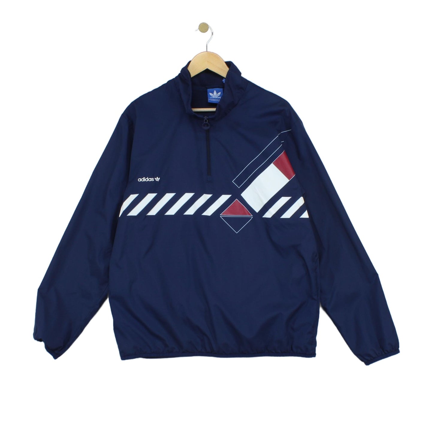 Mens Track Jacket 1/4 Zip Streetwear Logo Retro