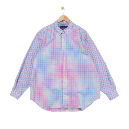Mens Check Shirt Stretch Button Up