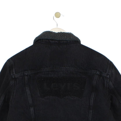 Mens Sherpa Denim Jacket Trucker Snap