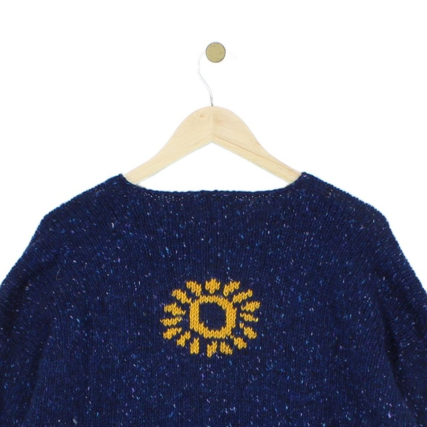 Womens Chunky Knit Cardigan Relaxed Fit Patterned